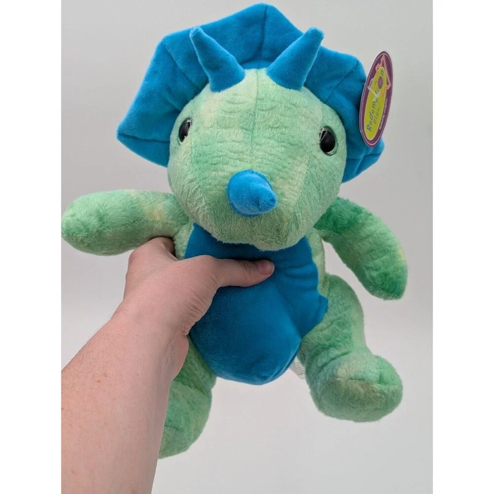 Redemption Plus Triceratops Plush Green Blue Dinosaur Stuffed Animal Toy Arcade